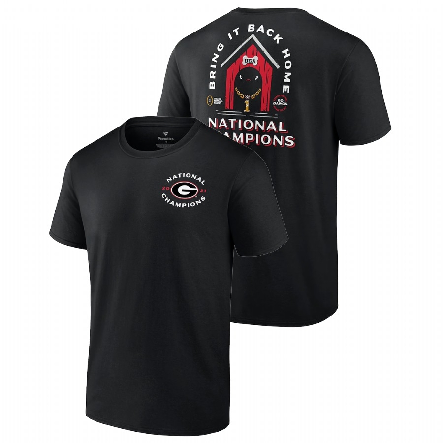Georgia Bulldogs Men's NCAA Black Champions 2021 CFP National Hometown College Football T-Shirt TUH5449CL